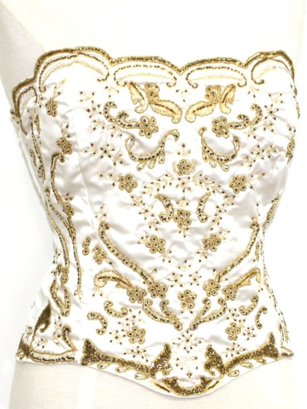 JASDEE VintageBustier Corset HandWork GottaThreadEmbroidery On Satin Style F3028